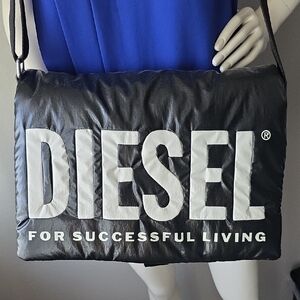 Diesel Black and White Logo Shoulder Bag